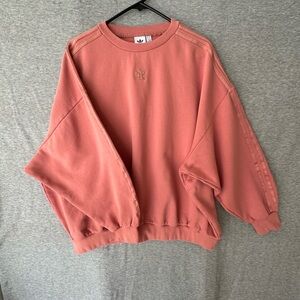 Pre-owned Adidas Pink Crew Neck Sweater Relaxed Fit